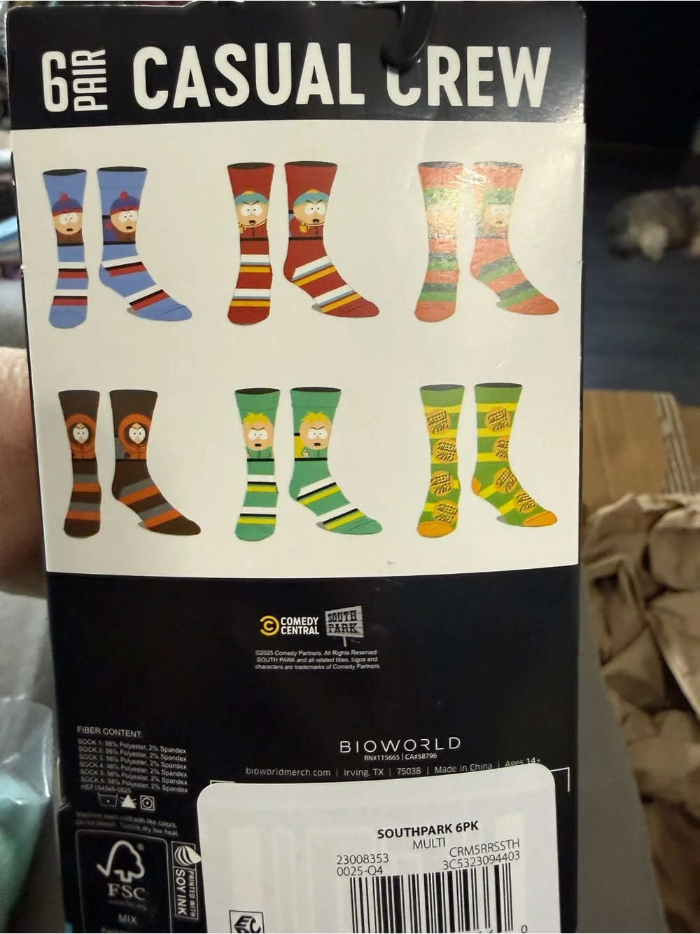 Men’s Casual Crew Socks - Yellow & Green (6 Pack)